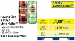 METRO Havana Club & Cola/Lime Mojito Angebot