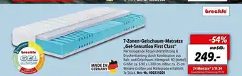 Lidl 7-zonen-gelschaum-matratze „gel-sensation First Class” Angebot