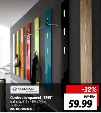 Lidl Germania Garderobenpaneel „3255” Angebot