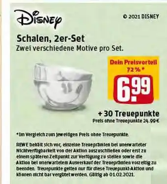 REWE Kaufpark Disney Schalen 2er Set Angebot