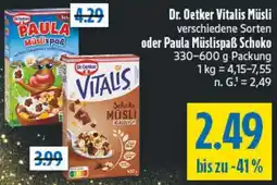 diska Dr. Oetker Vitalis Müsli oder Paula Müslispaẞ Schoko Angebot