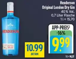 diska Henderson Original London Dry Gin Angebot
