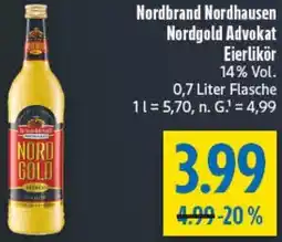 diska Nordbrand Nordhausen Nordgold Advokat Eierlikör Angebot
