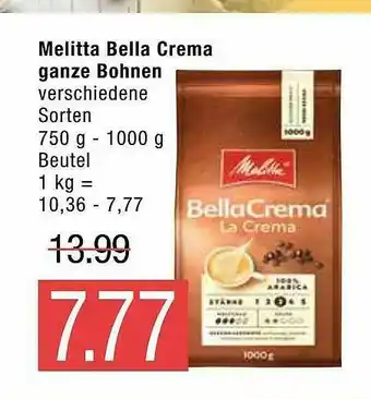 Marktkauf Melitta Bella Crema Ganze Bohnen Angebot