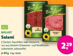 Biomarkt BIOLUST Salami Angebot