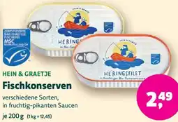 Biomarkt HEIN & GRAETJE Fischkonserven Angebot