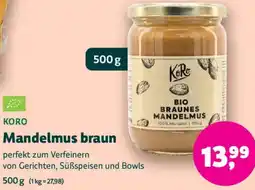 Biomarkt KORO Mandelmus braun Angebot