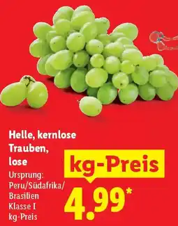 Lidl Helle, kernlose Trauben, lose Angebot