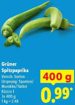 Lidl Grüner Spitzpaprika Angebot