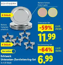 Lidl Echtwerk Untersetzer-/Serviettenring-Set Angebot