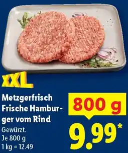 Lidl Metzgerfrisch Frische Hamburger vom Rind Angebot