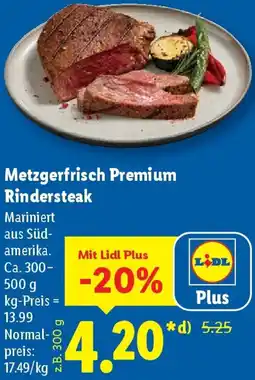 Lidl Metzgerfrisch Premium Rindersteak Angebot