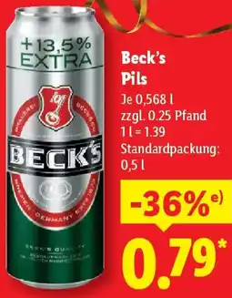 Lidl Beck's Pils Angebot