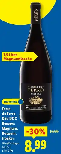 Lidl Torre de Ferro Dão DOC Reserva Magnum, Rotwein, trocken Angebot
