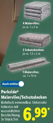 Lidl Parkside Malervlies/Schutzdecken Angebot