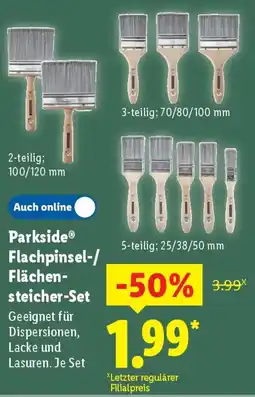 Lidl Parkside Flachpinsel-/ Flächensteicher-Set Angebot