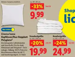 Lidl Livarno home Kopfkissen/Duo-Steppbett Polygiene Angebot