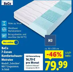 Lidl BeCo 7-Zonen Komfortschaum Matratze Angebot