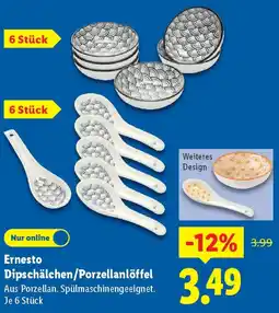 Lidl Ernesto Dipschälchen/Porzellanlöffel Angebot