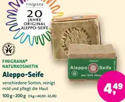 Biomarkt FINIGRANA NATURKOSMETIK Aleppo-Seife Angebot