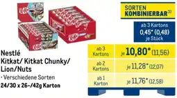 METRO Nestlé Kitkat/Kitkat Chunky/ Lion/Nuts Angebot
