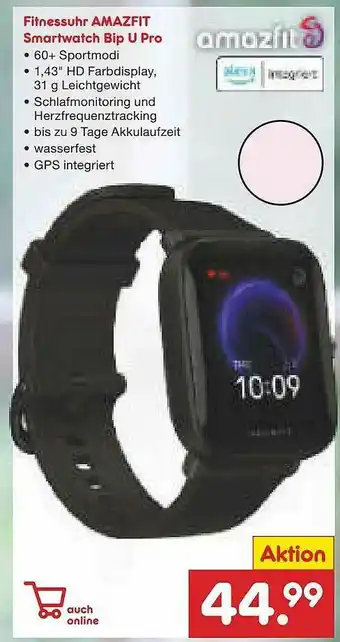 Netto Marken-Discount Fitnessuhr Amazfit Smartwatch Bip U Pro Angebot