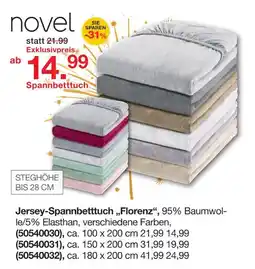 Möbelzentrum Pforzheim Novel jersey-spannbetttuch 'florenz' Angebot