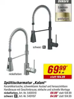 toom Baumarkt Spültischarmatur „kalani“ nickelfarben Angebot