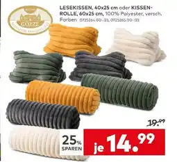 porta Gözze lesekissen, 40x25 cm oder kissenrolle, 60x25 cm Angebot