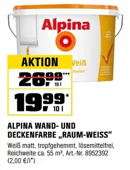 OBI Alpina wand- und deckenfarbe „raum-weiss“ Angebot