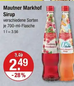 V Markt Mautner markhof fruchtiger himbeer sirup Angebot