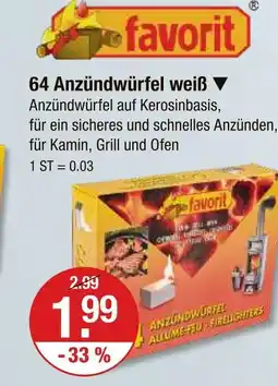 V Markt Favorit 64 anzündwürfel weiß Angebot