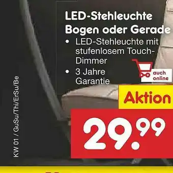 Netto Marken-Discount Led-stehleuchte Bogen Oder Gerade Angebot