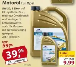 Sonderpreis Baumarkt FISHBULL Motoröl für Opel 5W-30 Angebot