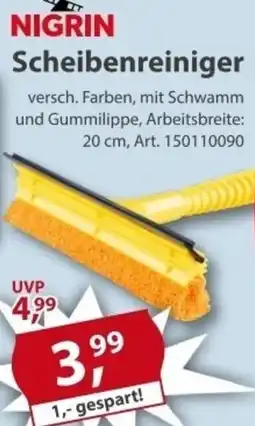 Sonderpreis Baumarkt NIGRIN Scheibenreiniger Angebot