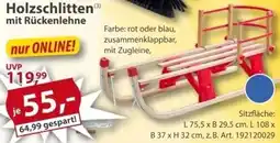 Sonderpreis Baumarkt Holzschlitten mit Rückenlehne Angebot