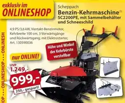 Sonderpreis Baumarkt Scheppach Benzin-Kehrmaschine SC2200PE, mit Sammelbehälter und Schneeschild Angebot