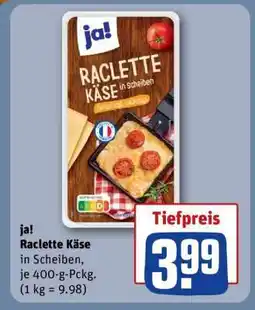 REWE ja! Raclette Käse Angebot