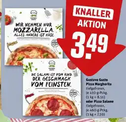 REWE Gustavo Gusto Pizza Margherita oder Pizza Salame Angebot