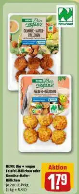 REWE REWE Bio + vegan Falafel-Bällchen oder Gemüse-Hafer-Bällchen Angebot