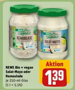 REWE REWE Bio + vegan Salat-Mayo oder Remoulade Angebot