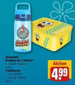 REWE Spongebob Brotdose mit 2 Fächern Angebot