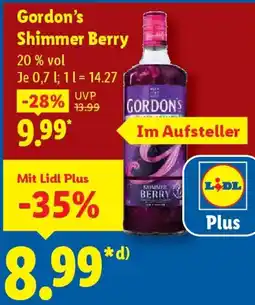 Lidl Gordon's Shimmer Berry Angebot