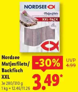 Lidl Nordsee Matjesfilets/ Backfisch XXL Angebot