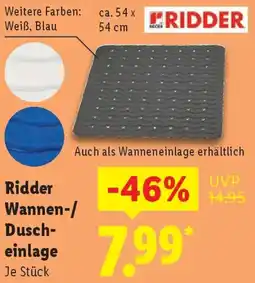 Lidl Ridder Wannen-/ Duscheinlage Angebot
