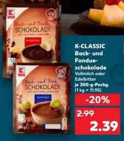 Kaufland K-CLASSIC Back- und Fondueschokolade Angebot