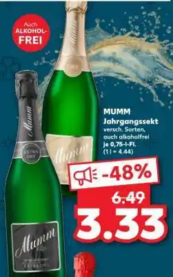 Kaufland Mumm Jahrgangssekt Angebot