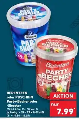 Kaufland BERENTZEN oder PUSCHKIN Party-Becher oder -Shooter Angebot