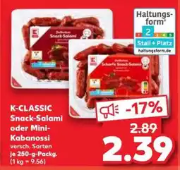 Kaufland K-CLASSIC Snack-Salami oder Mini-Kabanossi Angebot