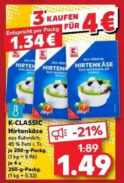Kaufland K-CLASSIC Hirtenkäse Angebot